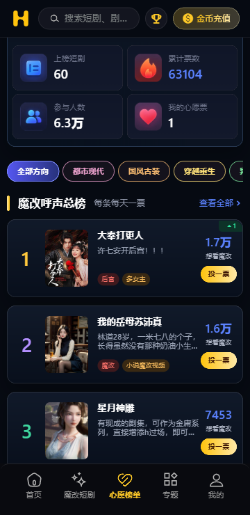 黄果短剧分类浏览界面